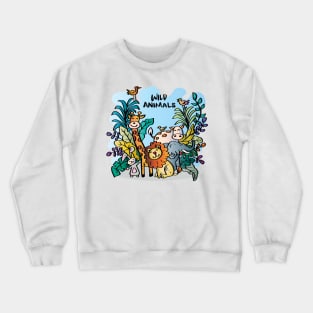 Cartoon wild animals Crewneck Sweatshirt